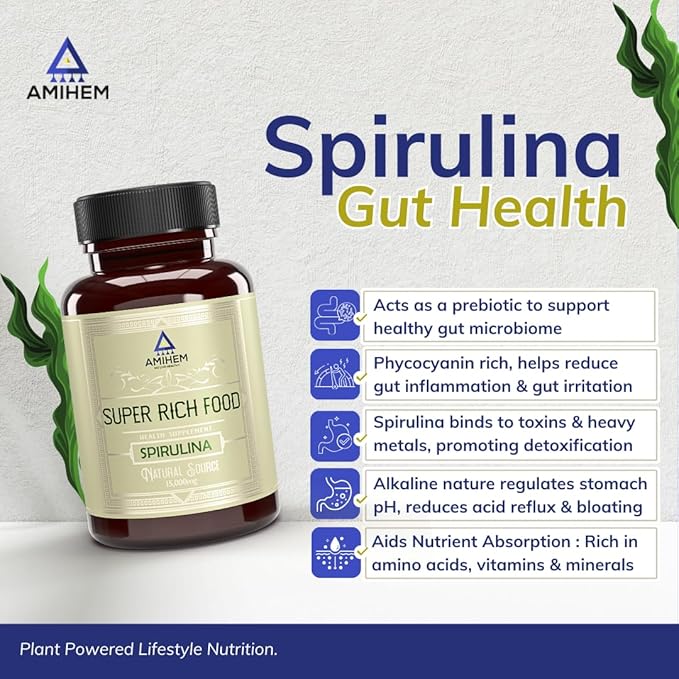 Amihem Spirulina Capsules- 30 Capsules (Pack of 2)