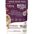 Fulfilling Muesli Fruit & Nuts - Nuts Berries Seeds | Pumpkin, Flax & Chia Seeds, Antioxidant Rich Cranberry, Rolled Oats + Millet Flakes | No Refined Sugar, Healthy Breakfast 700g