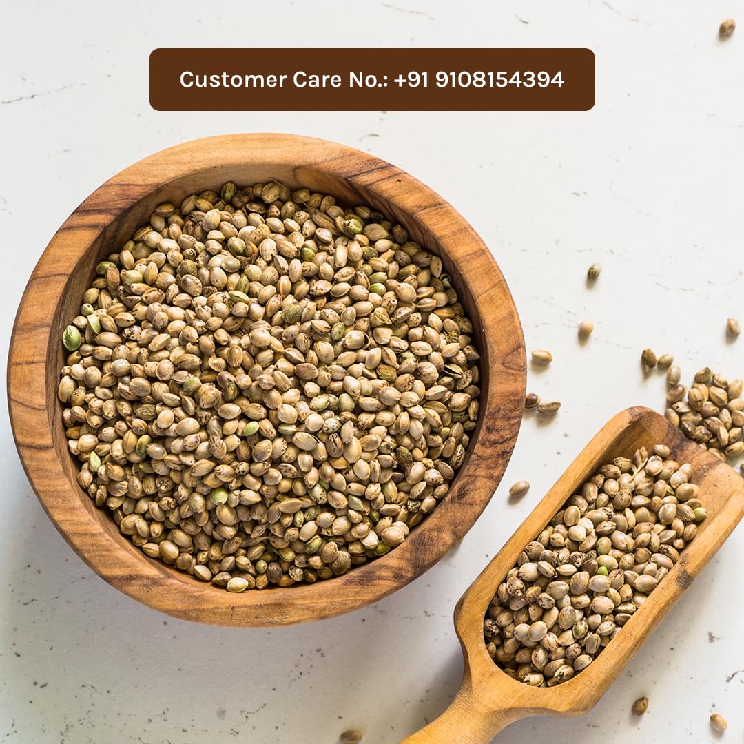 India Hemp Organics Hemp Seeds for Eating | 250g | Superfood Source of Omega 3 & 6 | High in Protein, Fibre | Keto Friendly | Gluten Free | Perfect for Smoothies, Salads, Baking |