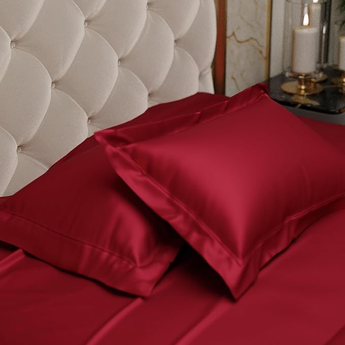 Stoa Paris Pillow Covers, Set of 2 Pieces Satin Pillow Covers Colour Flirty Red