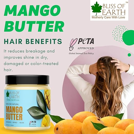 Bliss of Earth Deodorised Indian Mango Butter For Face - 200 gms
