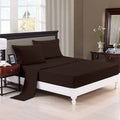 Trance Home Linen Zippered 100% Cotton 400 TC Plain Queen Size Duvet Cover Quilt Cover Blanket with 2 Pillow Covers Colour Chocolate Bown