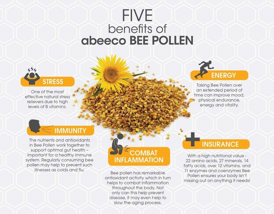 Go Organic Organics Bee Pollen Honey - Natural Anti-Oxidant Rich in Protein and Immunity Booster - Simply Good Food - 150g