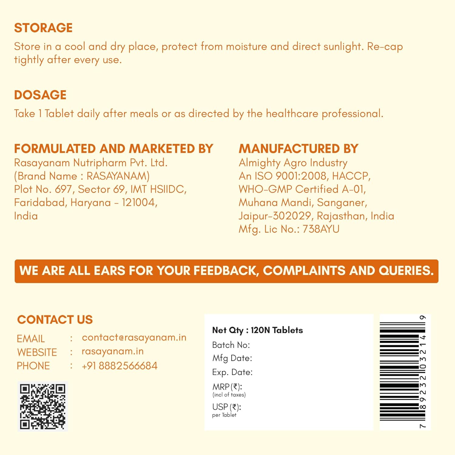 Rasayanam Vitamin D3 K2(MK-7) | 100% Vegan Vitamin D3 | Superior K2(MK-7) from Balchem, USA | For Calcium Utilization, Bone Strength & Heart Health | D3 Supplement For Immunity | 120 Veg Tablets