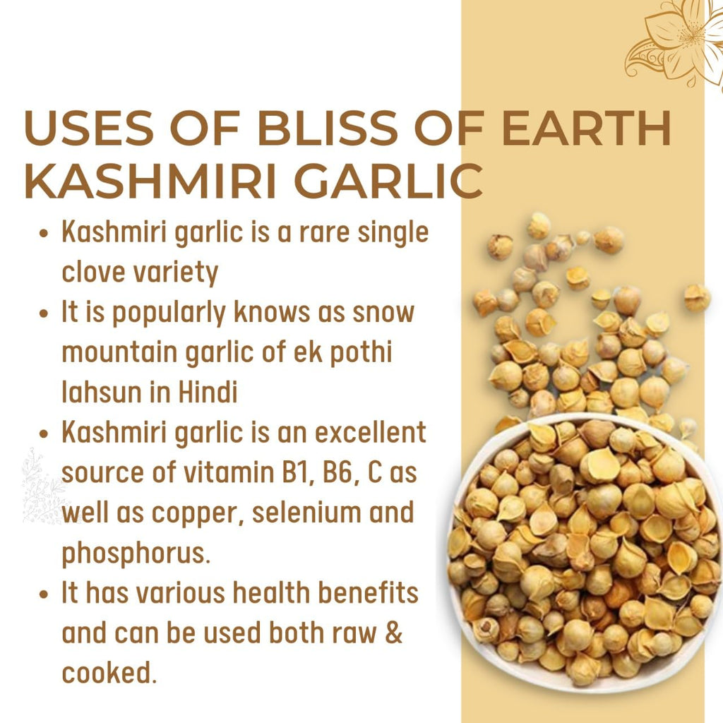 Bliss of Earth Naturally Organic Kashmiri Garlic 1kg Single Clove, Kashmiri Ek Pothi Lahsun