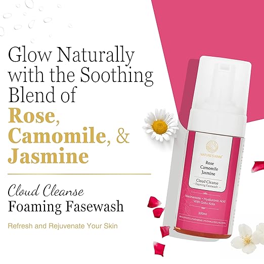 Nature’s Kinn Rose Camomile & Jasmine Cloud Cleanse Foaming Facewash - 100 ml