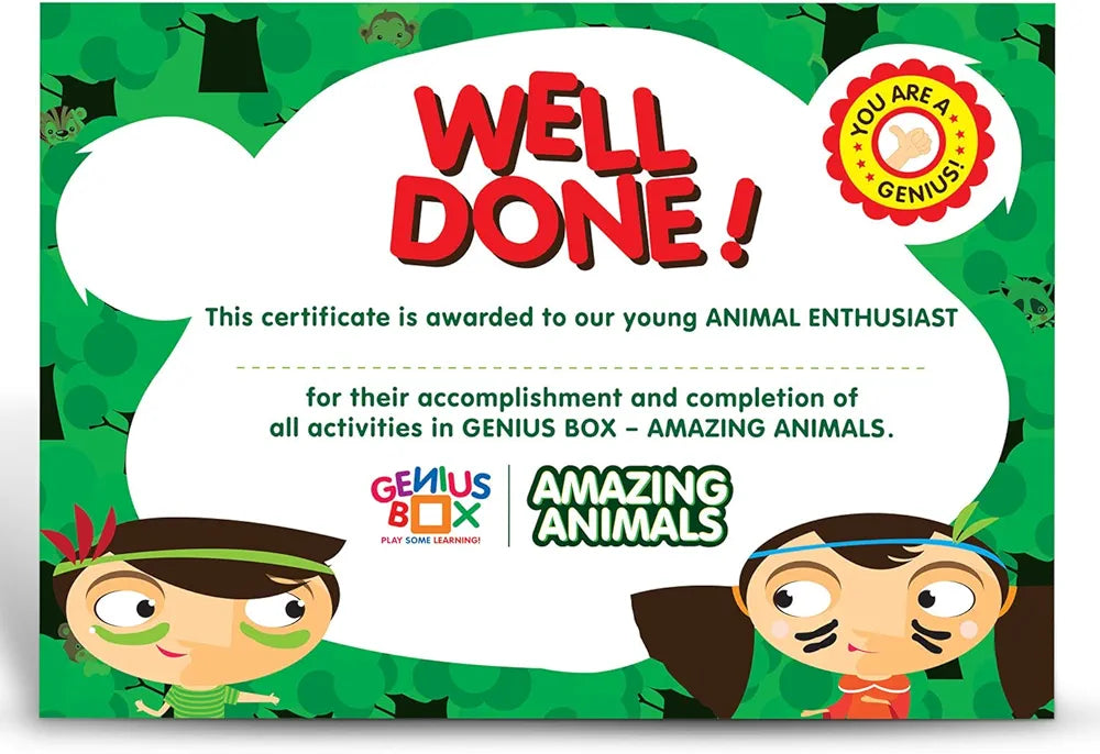 Genius Box Play some Learning Activity Kit for 3+ Year Age: Amazing Animals DIY, Educational Toy, Learning Kit, Educational Kit, STEM Toy 30 Activity Kit