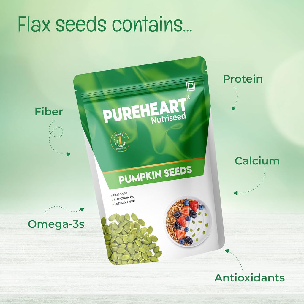 Pureheart Premium Raw Pumpkin Seeds for Snacking/Topping 80 gm - Superfood for Heart Health, Digestion & Immune Support, Rich in Protein, Fibre, Healthy Diet Snacks