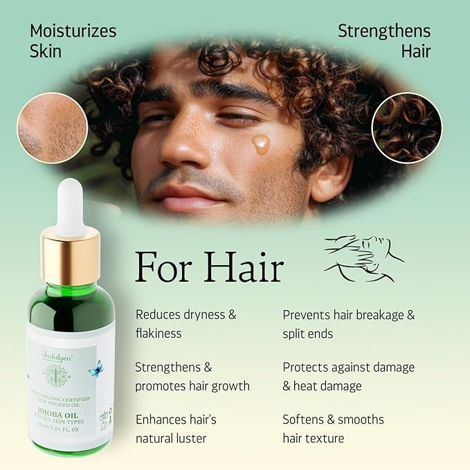 Indulgeo Essentials 100% Natural Cold Pressed Jojoba Oil - 30 ml