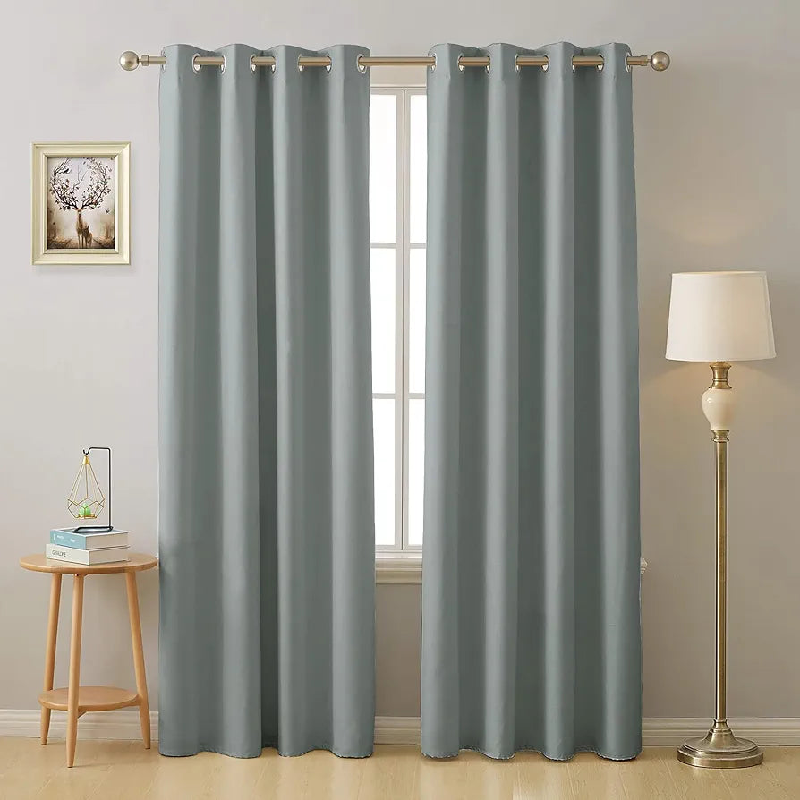 Cloth Fusion Blackout Door Curtains 7 Feet Long Set of 2 Grey Colour