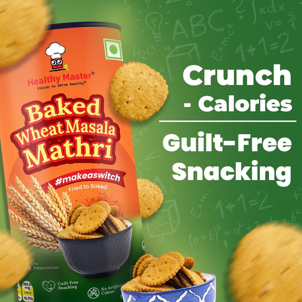 Healthy Master Baked Wheat Masala Mathri - 250 gms