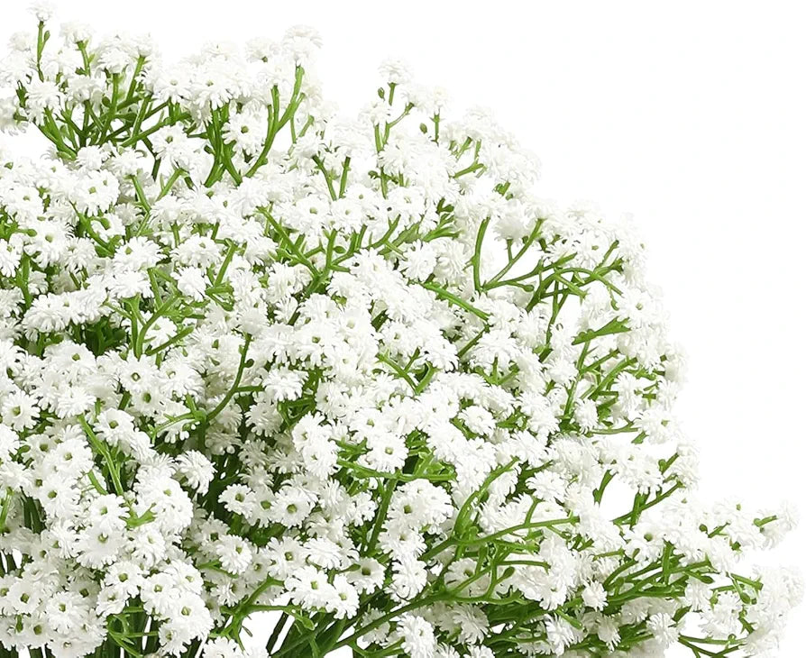 Long Stem Artificial Baby Breath Flowers Real Touch Silk Gypsophila Bouquets White