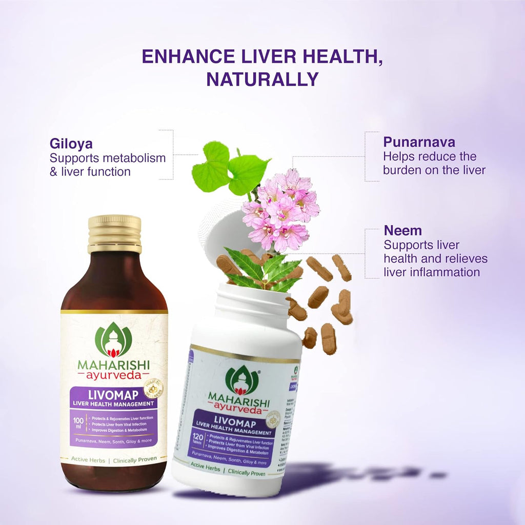 Maharishi Ayurveda Liver Care and Liver Support Supplement tonic | Livomap Syrup Protects and Rejuvenates the Liver Function | Clinically Tested | 200mL