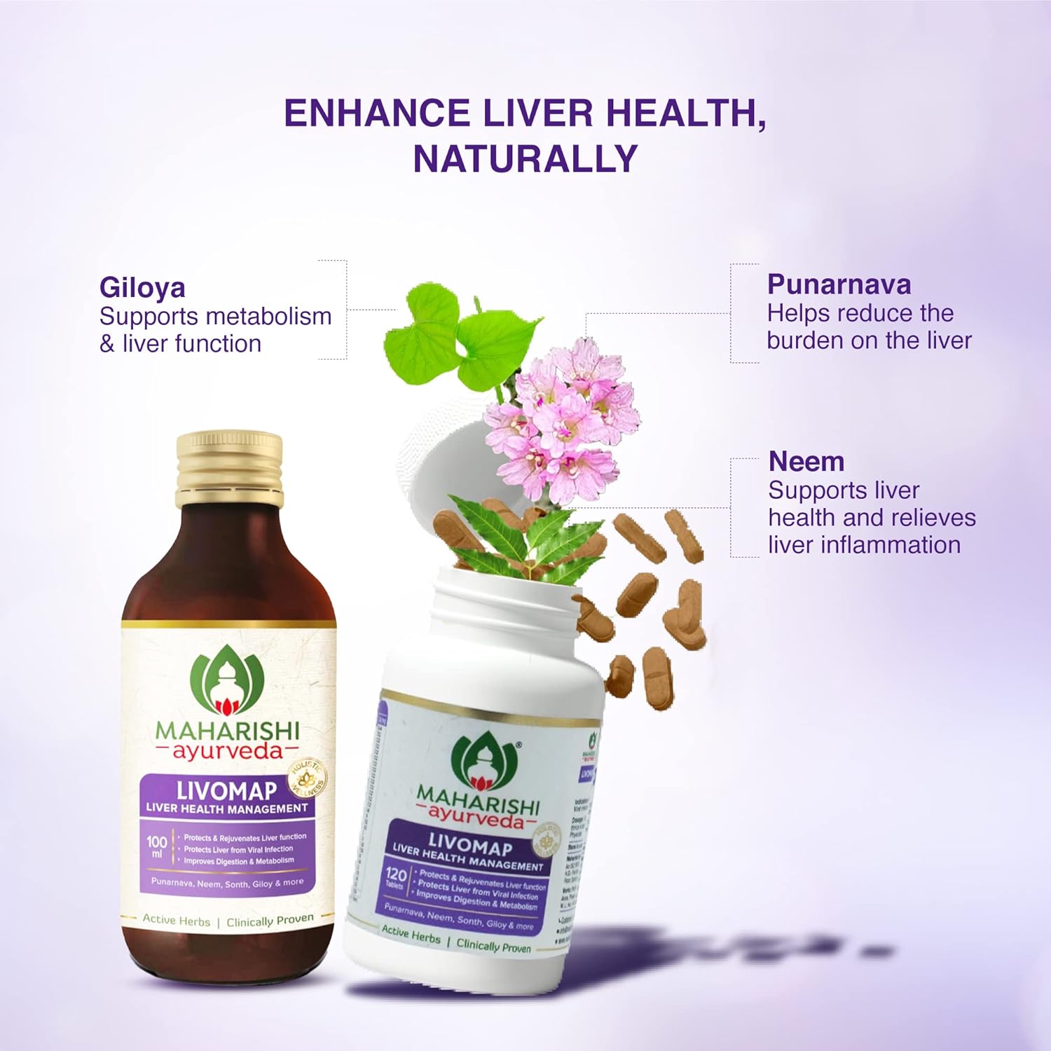 Maharishi Ayurveda Liver Care and Liver Support Supplement tonic | Livomap Syrup Protects and Rejuvenates the Liver Function | Clinically Tested | 200mL