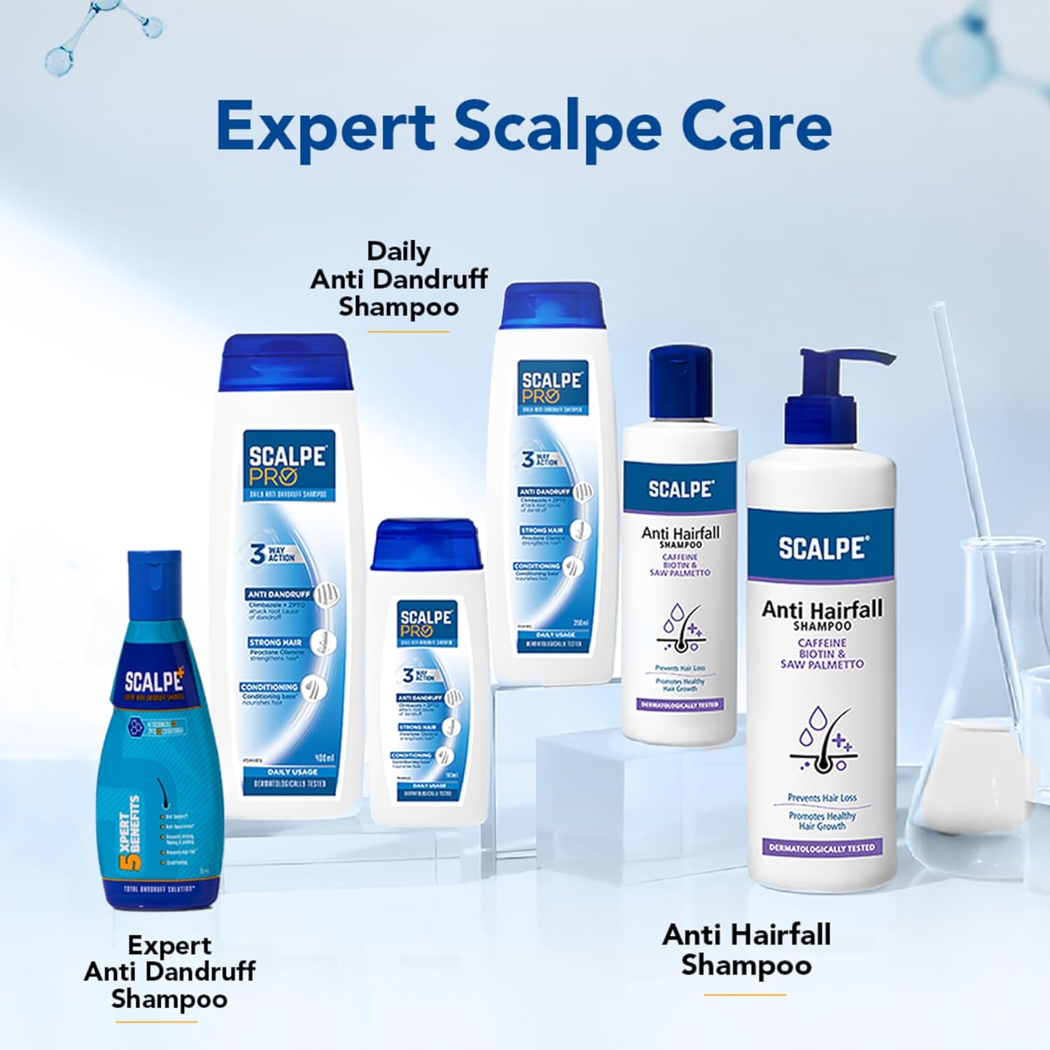 Scalpe Pro Daily Anti-Dandruff Shampoo | Removes Dandruff from Source | Prevents Itching & Irritation | Scalpe Science | Climbazole Formulation | Dermatologically Tested | For Women & Men | 200ml