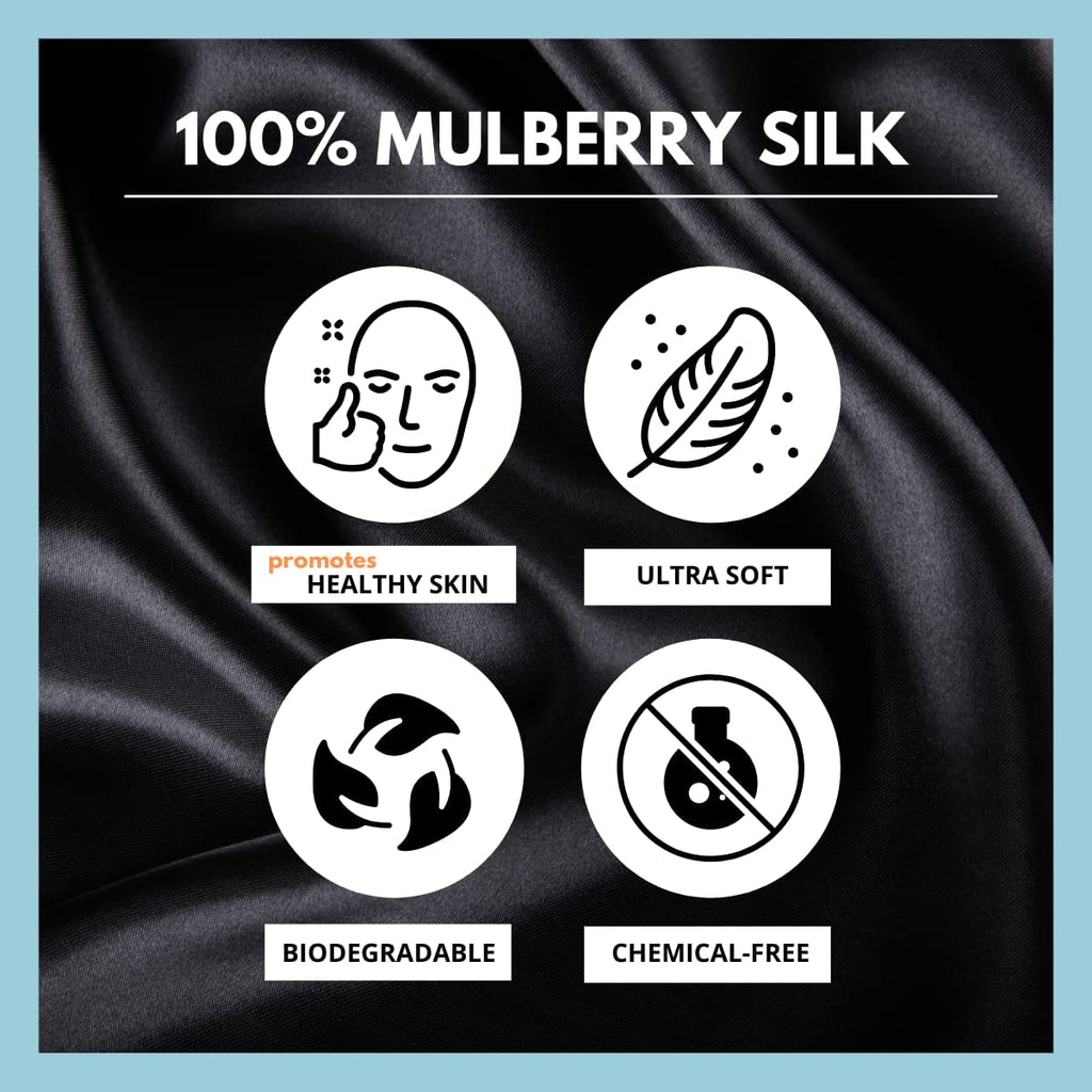 Friends of Meditation 100% Mulberry Silk Eye Mask, Super Smooth Sleep Mask and Blind Fold (Blue Floral)