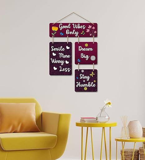 Artvibes Decorative Wall Art Mdf Wooden Hanger for Living Room | Quotes Item | Wall Art