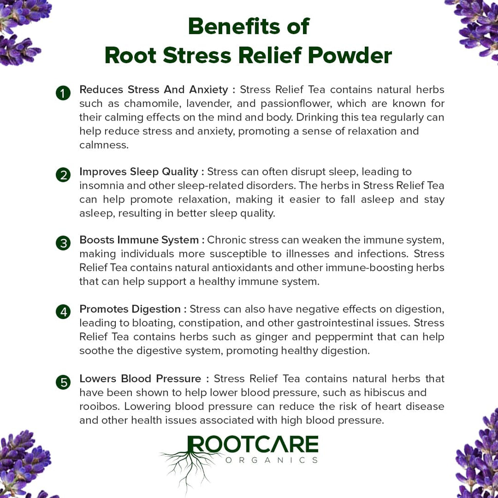 Rootcare Organics Calming Stress Relief Herbal Tea - 100 gms