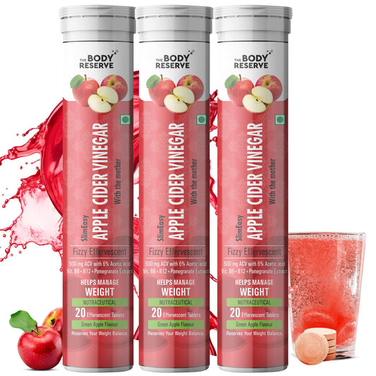 The Body Reserve Apple Cider Vinegar Green Apple Flavour Each - 20 tabs (Pack of 3)