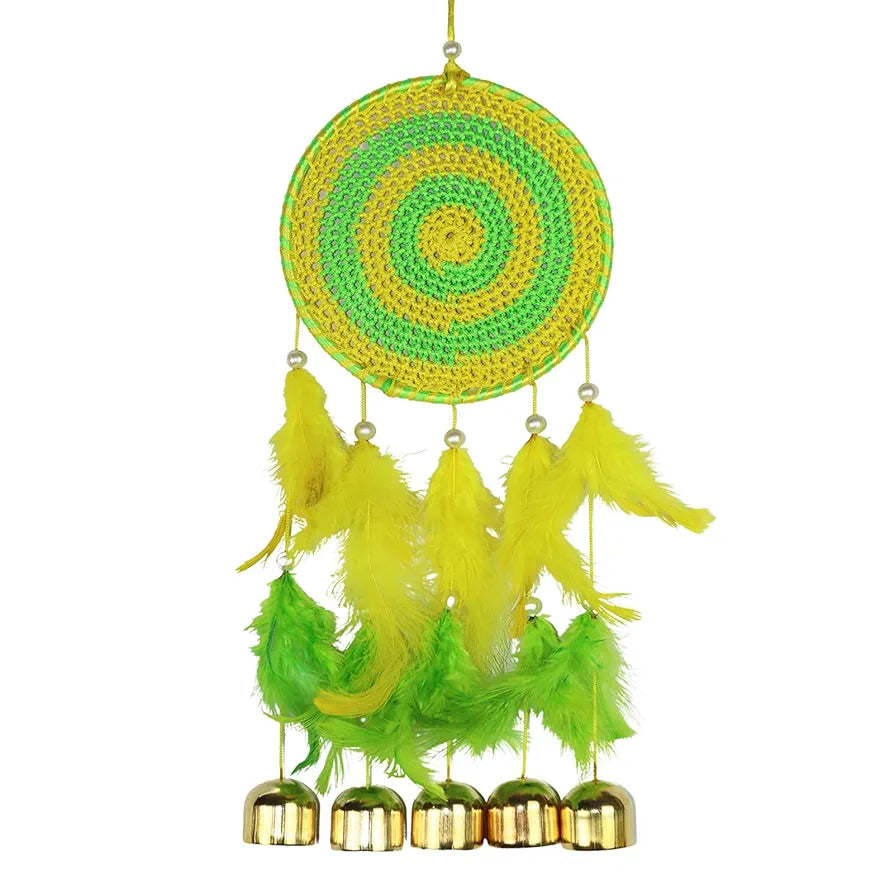 Wind Chime 5 Bell Dream Catcher Green Small