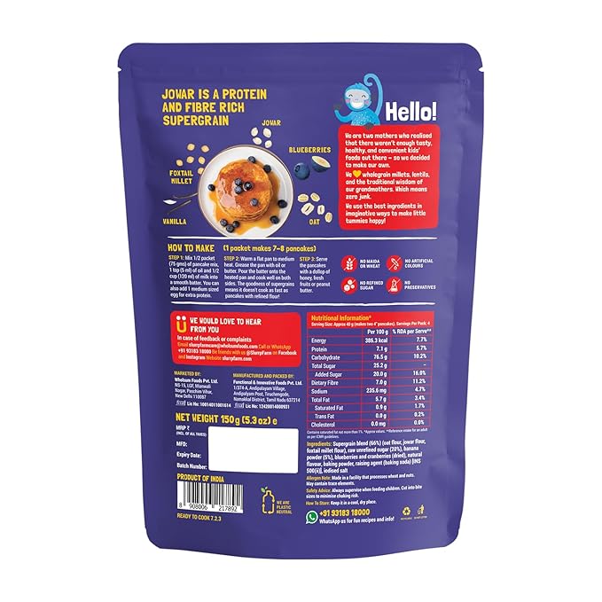 Slurrp Farm Pancake & Waffle Mix Blueberry - 150 gms
