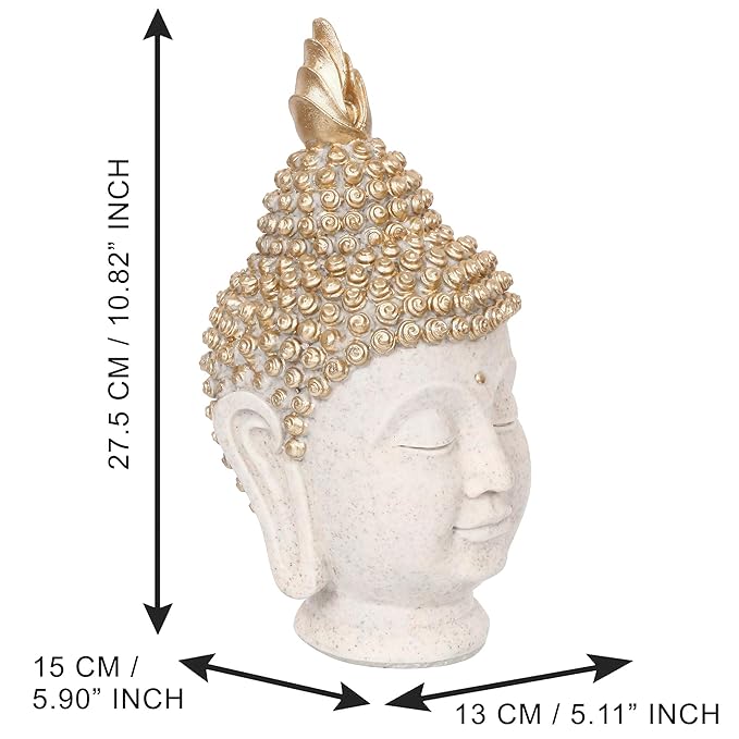 Ecraftindia Decorative Buddha Head Polyresin Showpiece