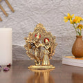 Collectible India Gold Plated Metal Radha Krishna Statue Radha Krishan Idol Showpiece Figurine
