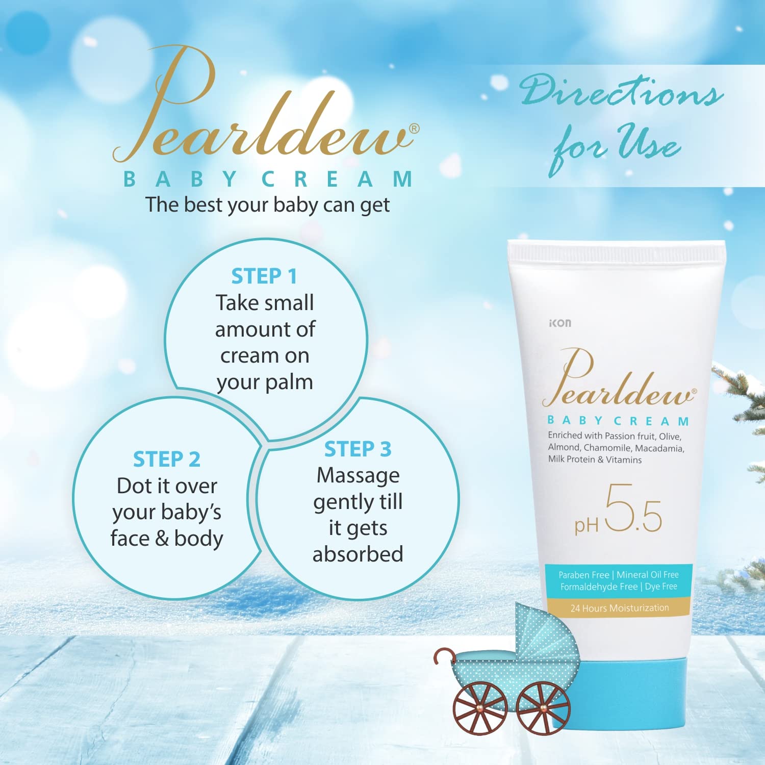 Pearldew Baby Cream - 50 Gms | Pack of 2