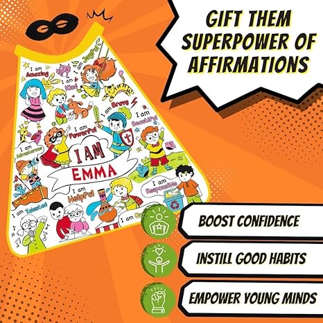 PepPlay Cotton My Affirmation Cape Coloring Kit With 6 Smudge Free Washable Markers Customised
