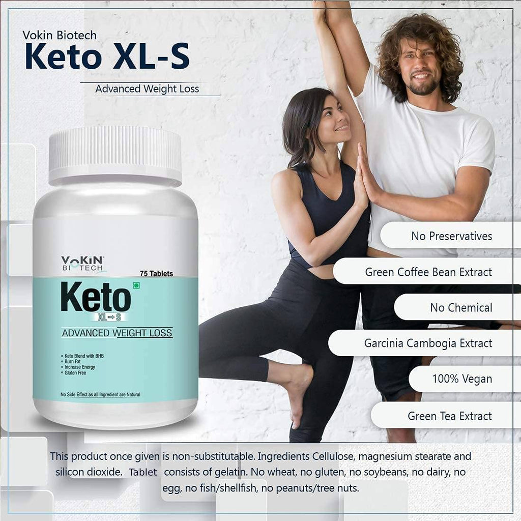 Vokin Biotech Keto Advanced XL to S Weight Loss Supplement & Supports Fat Burn (75 Tablets)