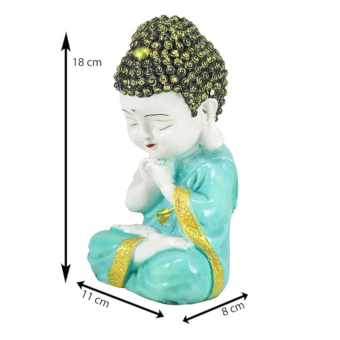 Ecraftindia Child Monk Figurine | Green
