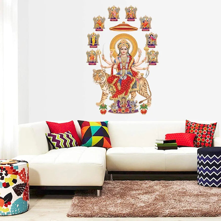 Rangoli White Glossy Vinyl Wall Sticker Premium Self-Adhesive Waterproof Decorative Parent-7 Design-13