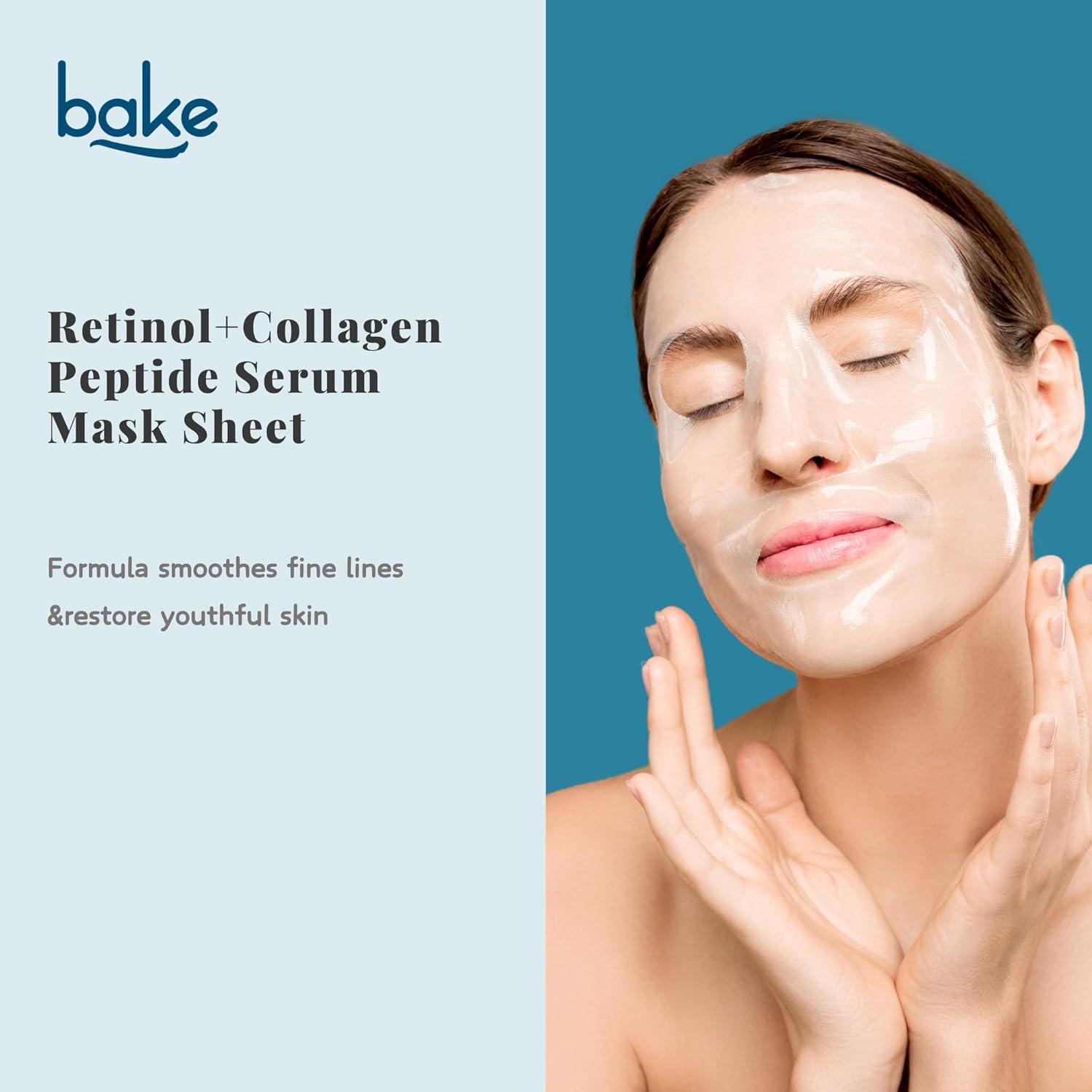 Bake 1% + Collagen Peptide Sheet Mask For Anti Aging, Skin Tightening & Wrinkles | Paraben Free, 100% Biodegradable (20.00 g)