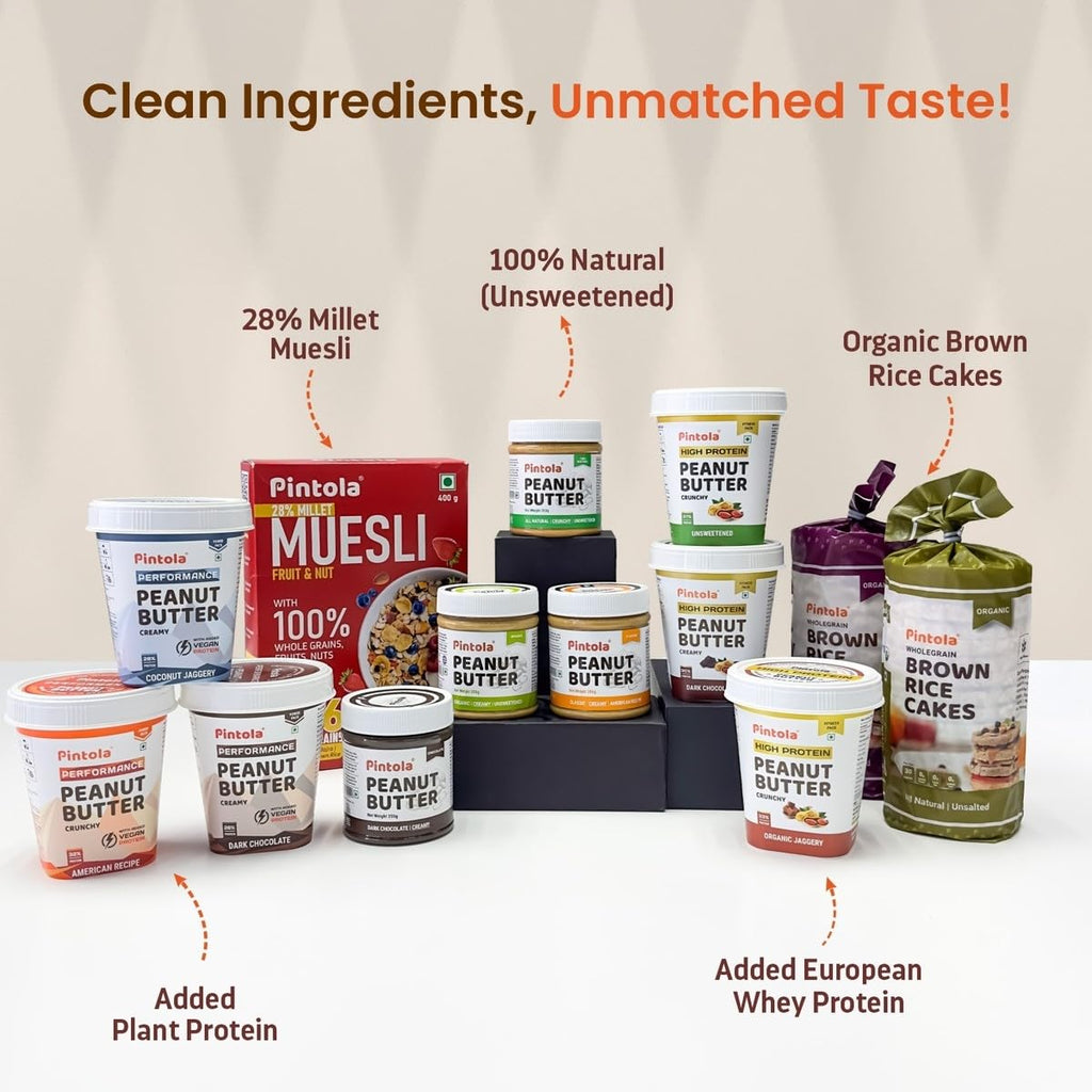 Pintola All Natural Peanut Butter Creamy 350g | Smooth | Unsweetened | 30g Protein | Gluten & Cholesterol Free, Vegan Peanut Butter, Nut Butter, High in Protein Spread, 100% Roasted peanuts butter
