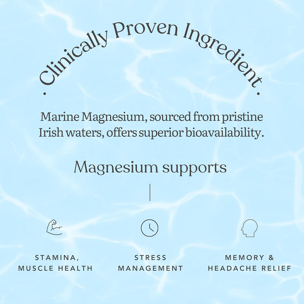 Earthful Marine Magnesium | Sourced from Ireland Sea Waters | For Restful Sleep, Stress Relief, Muscle Relaxation | 30 Capsules (30 Days Pack)