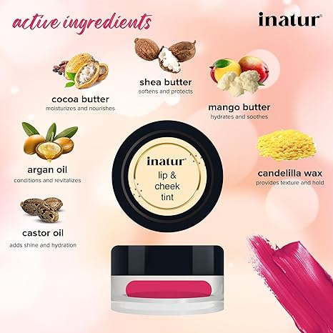 Inatur Cool Fushia Lip & Cheek Tint - 4 gms