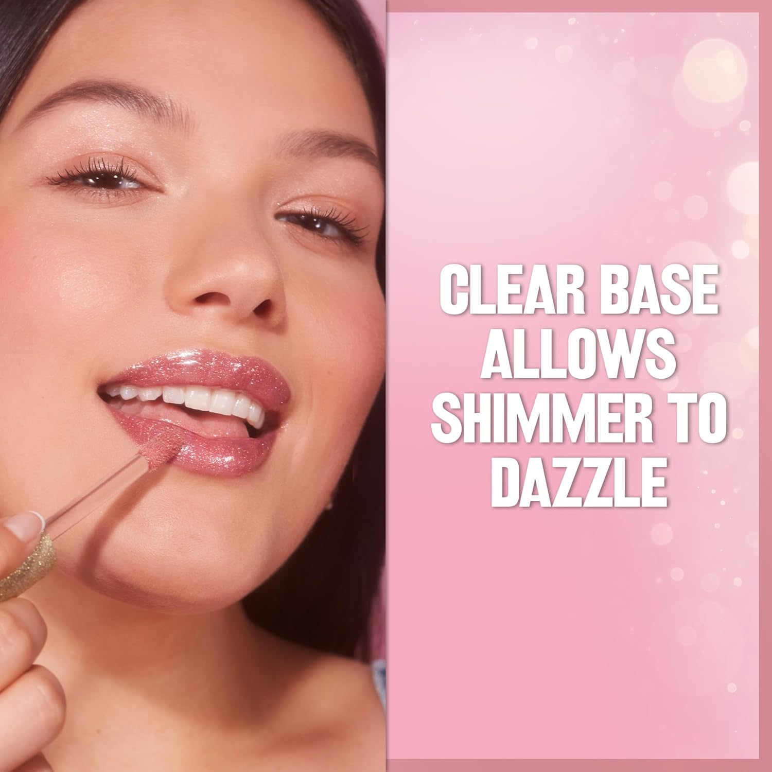REVLON Super Lustrous Glimmer Gloss, Non-Sticky Lip Gloss, High-Shine Finish, Plant-Based Glitter, 005 Glazed Almond, 3.8 ml