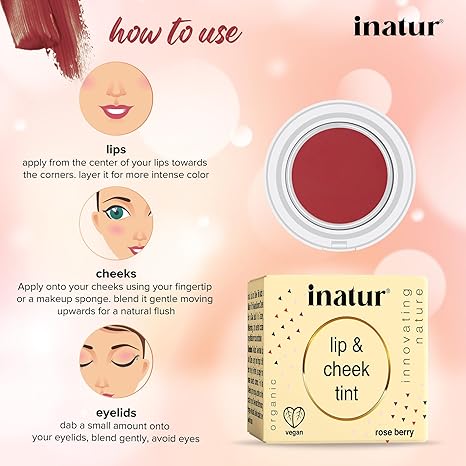 Inatur Roseberry Cheek and Lip Tint - 4 gms