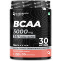 Carbamide Forte BCAA Powder 5000mg | 2:1:1 Ratio BCAA Supplement for Men & Women | Muscle Recovery & Growth | Pre & Intra Workout | Peach Ice Tea Flavour â€“ 210g