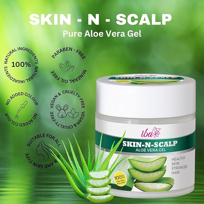 Iba Skin - N - Scalp Aloe Vera Gel for Face, Skin & Hair - 100 Gms