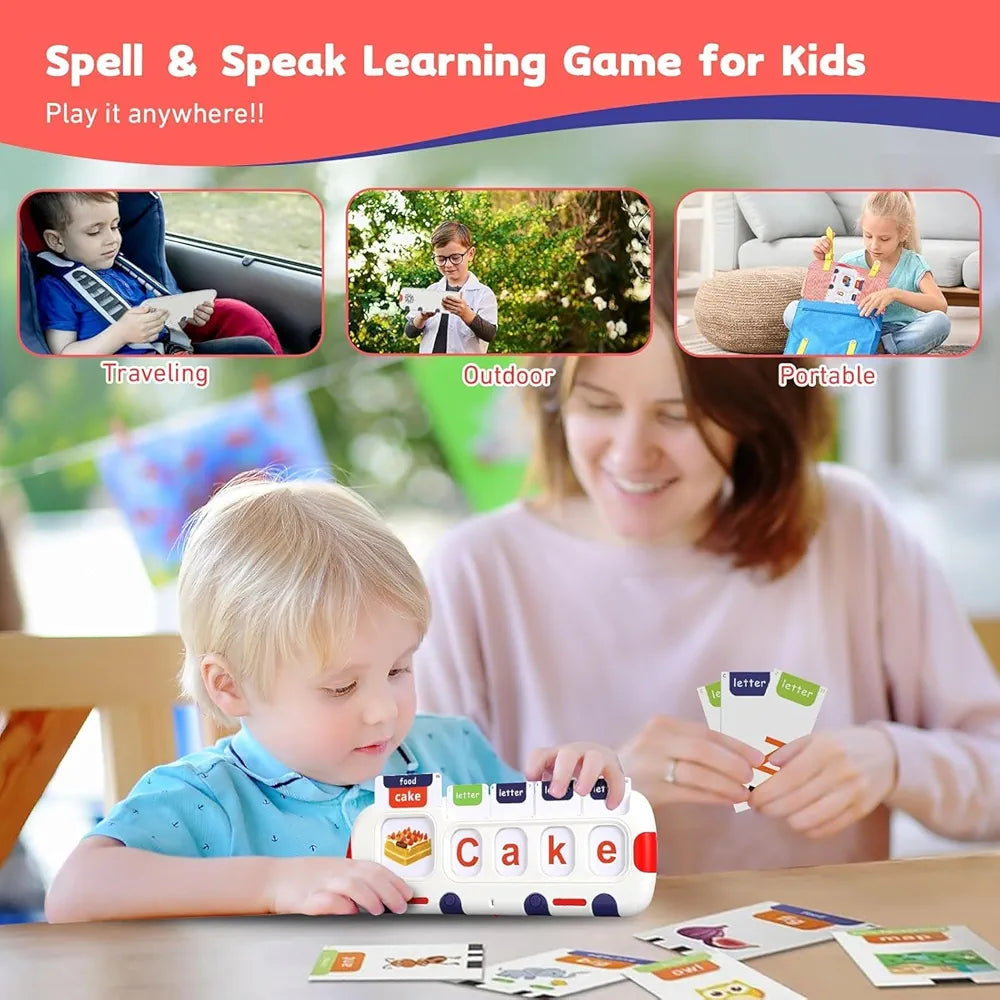 Lefan Spelling & Talking Flash Cards for Toddlers, Alphabet Learning Toys, Speech Therapy Toys CVC Words Spell Games ABC Flash Cards with 218 Sight Words Toddler Toy Gifts for Kids