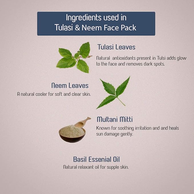 Ancient Living Organic Tulasi & Neem Face Pack - 20 gms Each (Pack of 2)