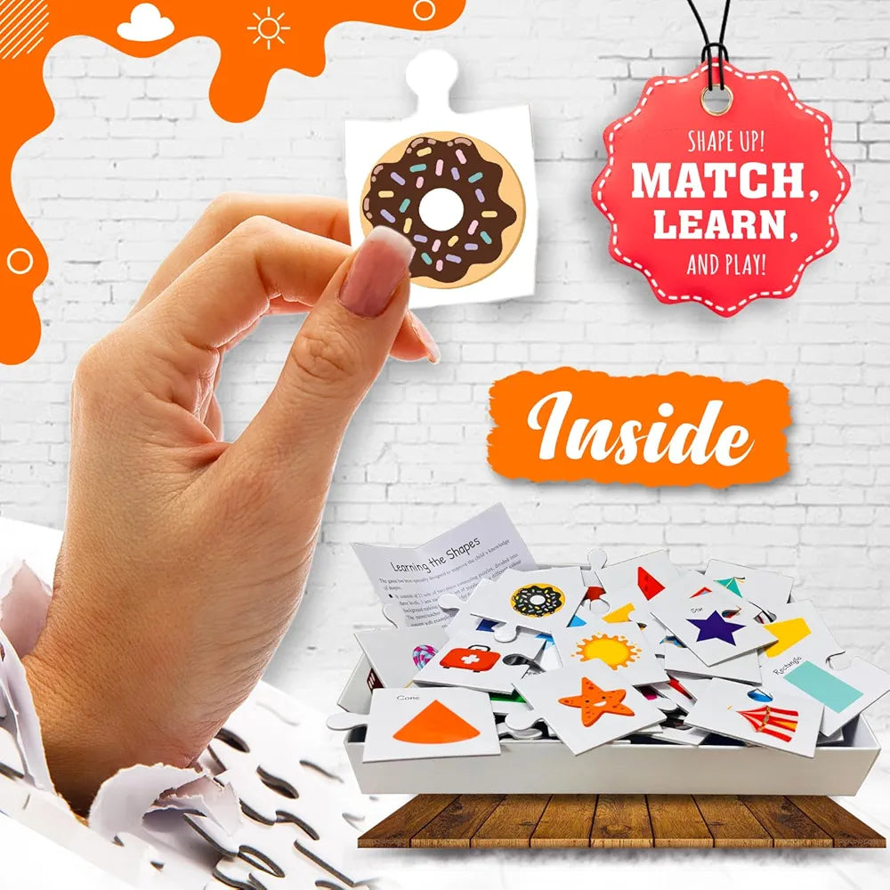 Hello Friend Shapes Jigsaw Puzzle Connecting 2-Piece  for Kids, Childrens and Toddlers Early Learning Educational