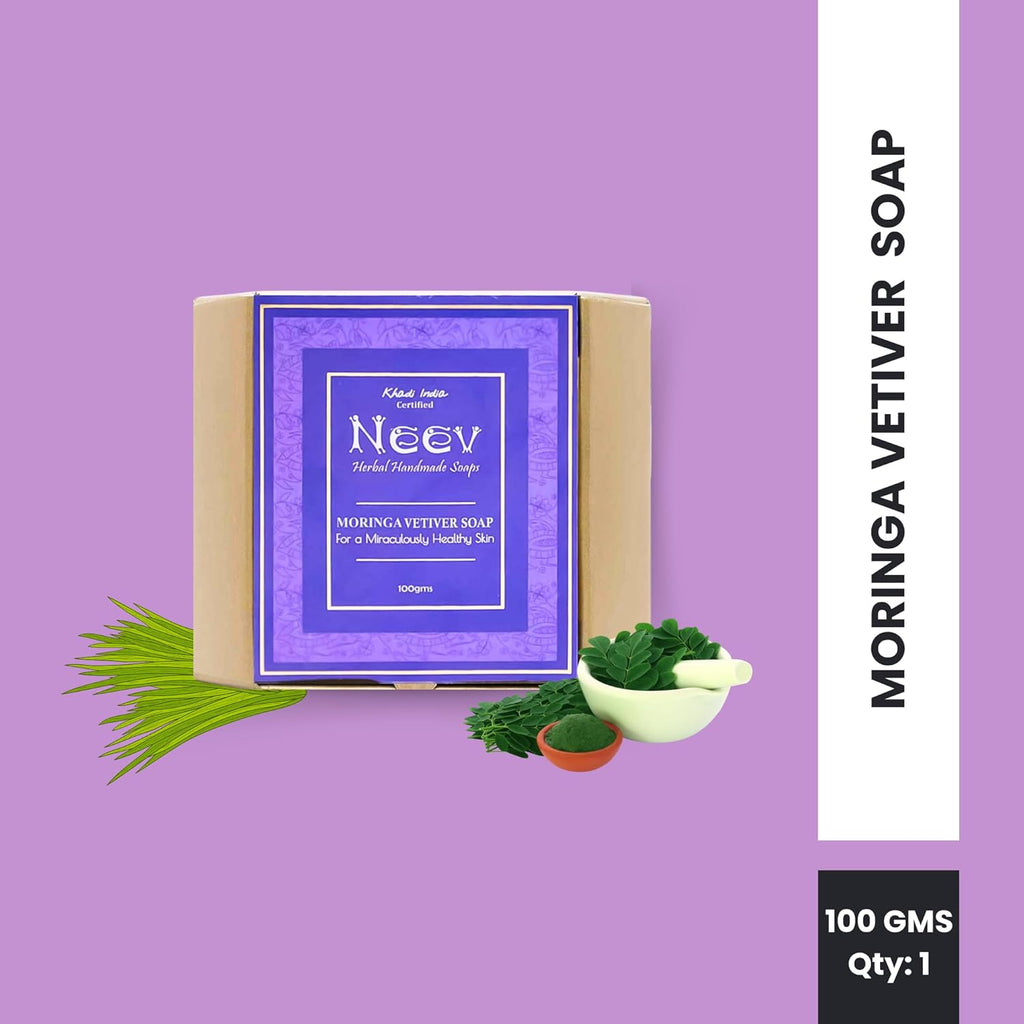 Neev Herbal Handmade Soaps Moringa Vetiver Soap - 100 gms