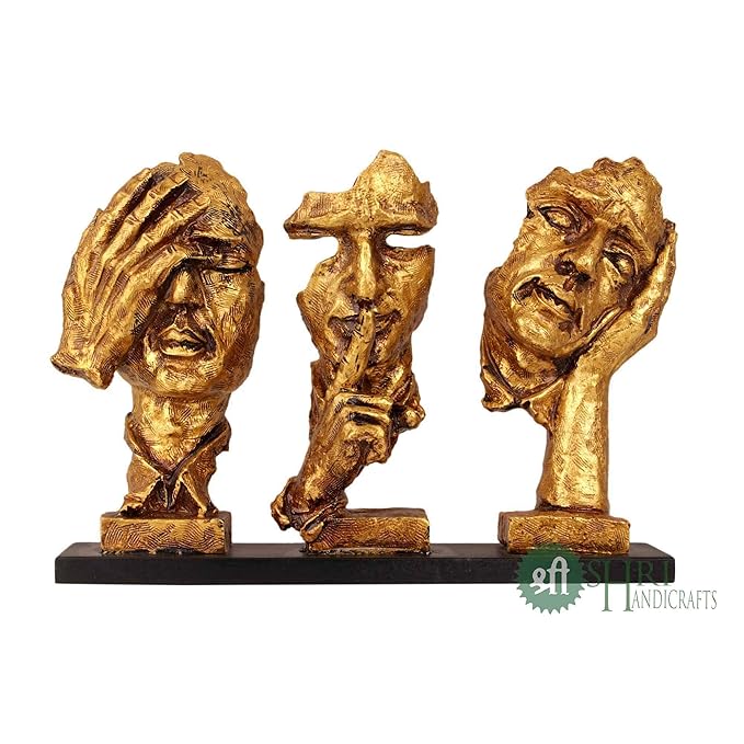 Indicast Porcelain Modern Human Faces Statue Table Desk Decor 8 Inch Handcrafted Decorative Showpiece