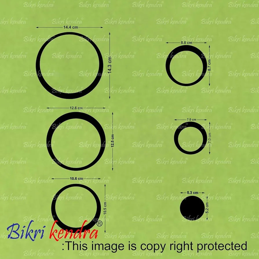 Bikri Kendra Sun with Rings 12-3D Acrylic Mirror Wall Stickers Premium Collection Golden