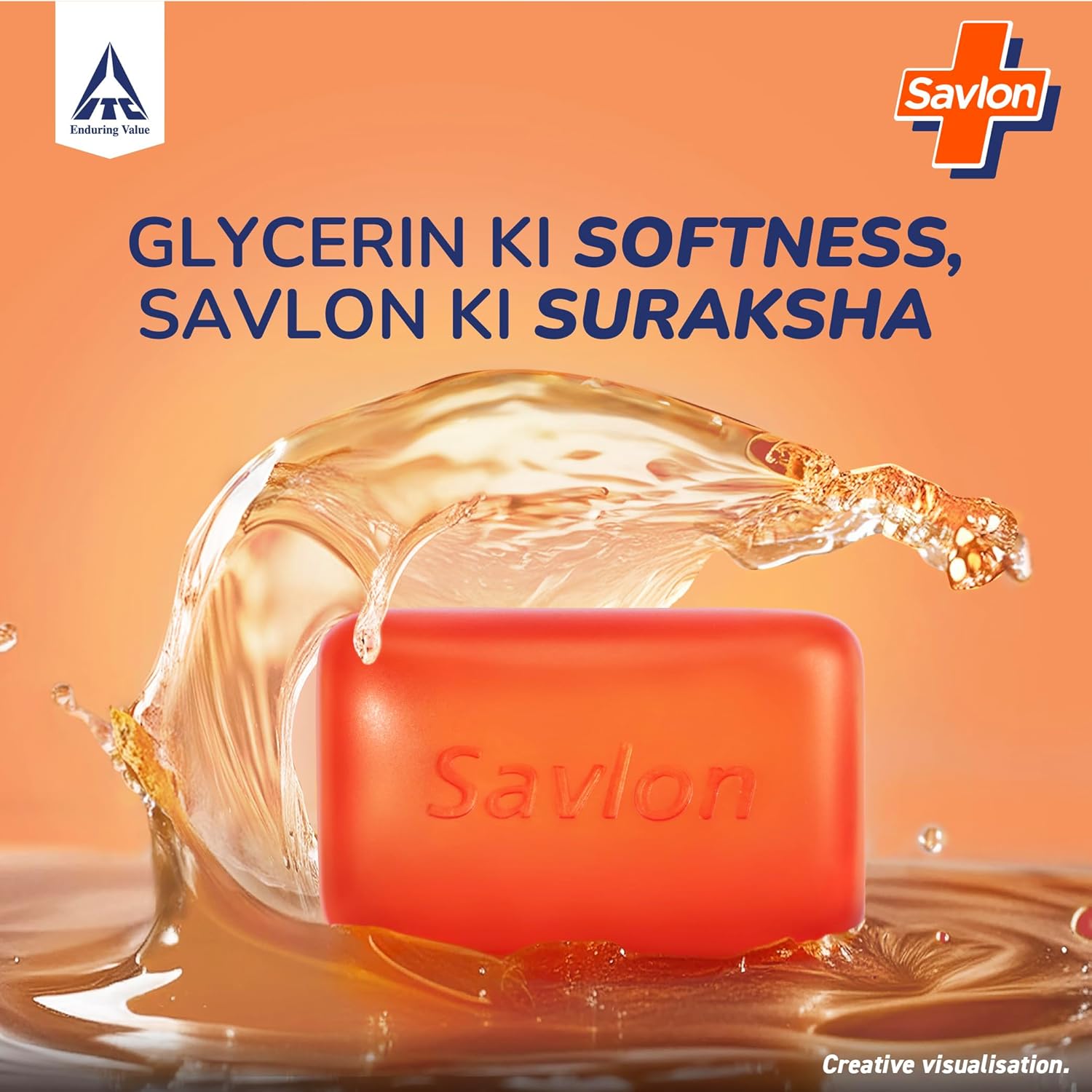 Savlon Moisturizing Glycerin soap bar with germ protection, Pack of 5 - 120g each