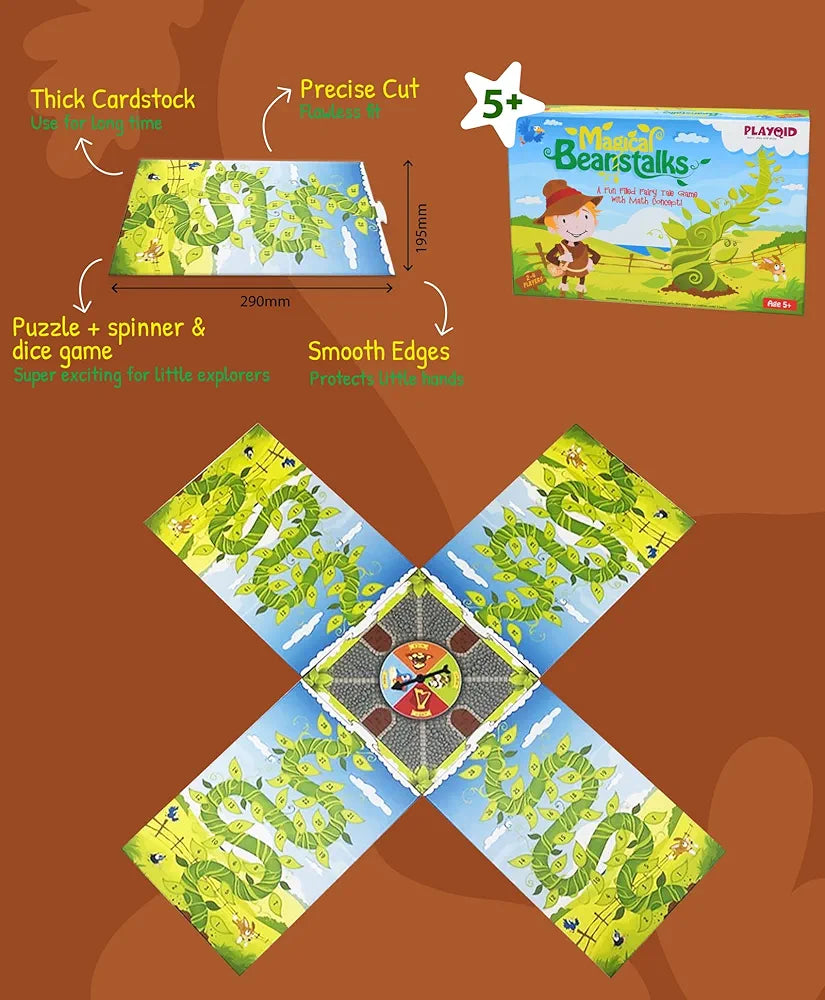 Playqid Mind Games for Kids 5+ Year Jack and The beanstalk Math Memory Board Games for Children Educational Toy