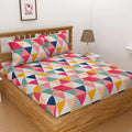 Homefab India 144 TC Microfiber Double Bedsheet with 2 Pillow Covers Multicolor