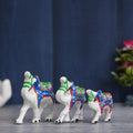 Ecraftindia Handcrafted Multicolor Set of 3 Camel Statues Animal Figurines Decorative Showpieces